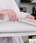Heavy Duty Padded Ironing Board Cover And Pad No Fuss 15x54 Inches Being Adjusted On Ironing Board