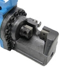 Close-up of a Portable Hydraulic Rebar Cutter 4-20mm Electric Steel Rope Cutting Tool for Construction Onsite showing the cutter head