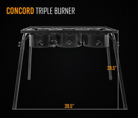 Three Burner Outdoor Propane Stove With Stand, Heavy Duty Cast Iron Burners, Weatherproof Coating, 55,000 BTU