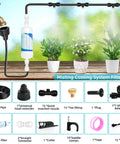 Outdoor Misting System for Patio and Garden Beat the Heat With 50 Ft Cooling Mist Kit Water Filter 1/4 Inch Tubing All Weather Setup Ideal for Patio Greenhouse Pool BBQ and Irrigation components and installation guide