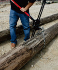 33 Inch Ratcheting Off Road Utility Farm Jack 3 Ton Capacity With Lift Range 5.12 To 26.38 Inches in horizontal use