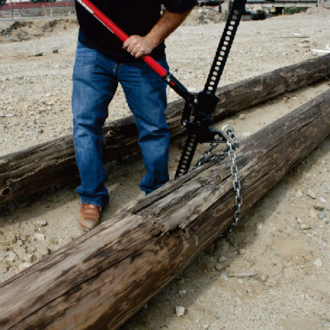 33 Inch Ratcheting Off Road Utility Farm Jack 3 Ton Capacity With Lift Range 5.12 To 26.38 Inches in horizontal use