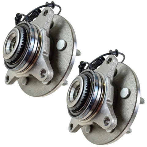 Two Piece Front Wheel Bearing And Hub Assembly Set For 2005 Ford F150 4WD Front Left And Right 6 Lug Wheels Visible