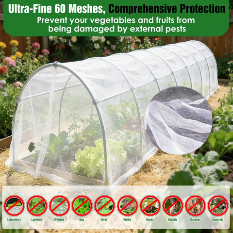 Ultra Fine Garden Mesh Netting 10x50 Ft Pest Barrier For Raised Beds Keeps Bugs At Bay While Protecting Blueberries Strawberries Vegetables Fruits Flowers And Plants From Insects Birds Squirrels Letting Sunlight Water Air Through covering seedlings