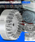 Beefed Up Aluminum Flywheel For Non Hemi Predator 212cc 224cc 196cc 200cc 208cc GX160 GX200 engines, close-up view