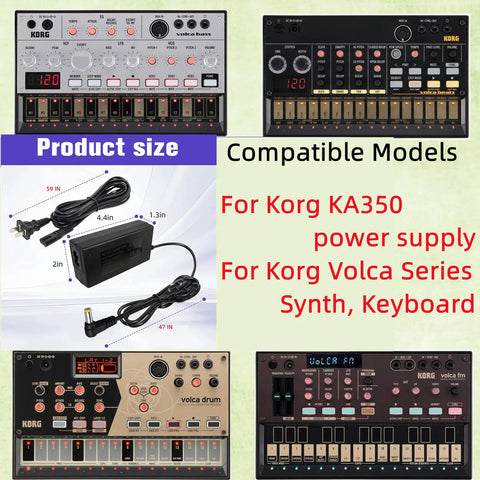 9V Power Supply Charger AC Adapter For Korg Synthesizers And Sequencers Replacement Compatible With Volca Series Monologue Beats Keys