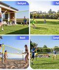 Backyard Badminton Set With Pro Grade Net, 4 Rackets, Shuttlecocks And Carrying Bag in yellow for outdoor play at various locations