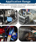 Application range of red silicone vacuum hose for automotive high temperature vacuum line 3.3 ft long 6mm ID 3mm wall thickness.