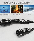 Plug And Go J1772 Electric Vehicle Charger Extension Cord With Carry Bag For Level 1 And Level 2 EV Charging showcasing weatherproof connectors in snow.