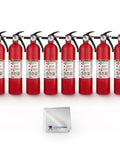 Dead Serious Multipurpose Fire Extinguisher Set Eight Count Bold Red Rated 1A 10B C Includes a cleaning cloth for upkeep.