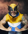Legit Screen Accurate Wolverine Premium Roleplay Mask featuring authentic movie details, worn by a muscular adult male.