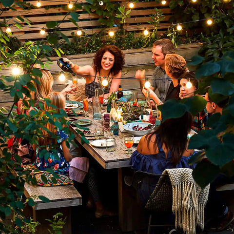 Outdoor gathering under G40 LED Replacement Bulbs 1 Watt Shatterproof Globe Bulbs For Indoor Outdoor String Lights