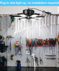 160W Garage LED Light With 6 Adjustable Heads And 180 Degree Coverage Deformable Panel Design illuminating workshop