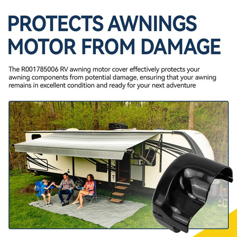 Essential RV Awning Motor Cover Kit Replacing Carefree R001785006 For Latitude Arm Hardware Parts Protection Ends Caps black ABS cover