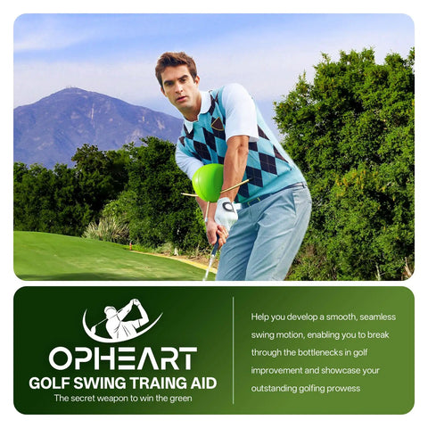 Golfer using Golf Swing Training Aid For Hand Positioning And Posture Correction That Feels Like A Personal Coach And Game Changing Swing Feel With Smart Ball Guidance For All Levels From Beginners To Pros