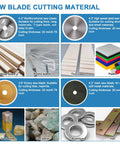 Saw blade cutting materials: wood, acrylic board, thin wood, plastic, stone, aluminum, iron for Compact All In One Table Saw And Belt Disc Sander Combo.