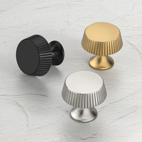 Matte Black Cabinet Knobs 10 Pack Kitchen Drawer Hardware Modern Cabinet Pulls Bathroom Vanity Set With Screws on a textured surface.