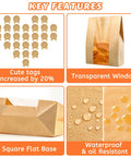 Large Fifty Pack Bread Bags For Homemade Bread With Window Fifty Percent Thicker Tear Resistant 13.7x8.3x3.7in Bakery Bags For Storing Sourdough Cookies And Snacks Plus Sixty Cute Sealing Stickers With Ties