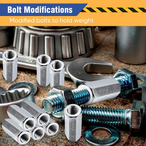 Five Pack 3/8-24 By 1-1/8 Inch Hex Coupling Nuts With Zinc Plated Finish For Threaded Rod Connections on metal tools