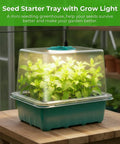 Seed Starter Tray Kit With Grow Light For Indoor Gardening Six Piece Germination Trays With Full Spectrum Lights and plants