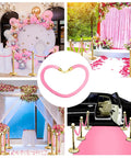 Six Pieces Velvet Stanchion Rope Set With Gold Hooks 4 Feet Each Pink Carpet Ropes for elegant event setup