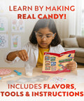 Child using Hands On Edible Candy Making Science Kit For Kids Ages 8 To 12 With 40 Fun Experiments To Craft Chocolates