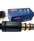 Mercedes Benz AC Compressor Control Solenoid Valve Replacement, black unit with diode, for Denso models, close-up view.
