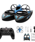 3 In 1 RC Drone Car Boat For Indoor And Outdoor Fun With Auto Hovering, 3D Flips, Headless Mode, Land Sea Air Modes, Kid Friendly Multi-Mode RC Vehicle Gift For Birthday; includes drone, controller, and accessories.