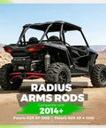 Red Rear Radius Arms For Polaris RZR XP 1000 And XP 4 1000 Beefy Heavy Duty Steel With Adjustable Heim Joints, High Clearance, Boxed Design For Maximum Tire Grip, Precise Suspension Geometry And Smoother Off Road Handling on Polaris RZR