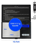 Pocket Digital Scale 0.1g Precision 1000g Capacity For Jewelry, Food, Herbs And Medicine On The Go, stainless steel platform