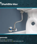 Stainless Steel Braided Toilet Connector With Built-In Angle Stop Valve, 1/2 In Push-To-Connect Inlet To 7/8 In Ballcock installed