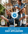 Man applying Wood Sealer Spray For Outdoor Wood Protection, 16 Oz Hydrophobic Water Repellent Finish For Decks, Fences, And Floors