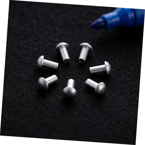 Two Hundred Aluminum Brazier Head Rivets M5x10 Millimeters With A Sleek Silver Dome Shape Loaded With Badass Strength for Quick Boot Repair.