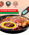 Digital Meat Thermometer With Long Probe Instant Read In Two Seconds Backlit Display for Grilling Cooking Baking Candy Oil and Liquid Thermometer Battery Included Perfect Kitchen Tool for a Boss Level Cook measuring steak.