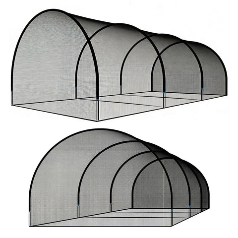 30-Foot Portable Baseball And Softball Batting Cage For Backyard Practice with collapsible netting and fiberglass poles