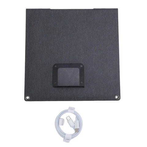 Back view of Foldable 24W Solar Panel Charger With 5V USB Output For Outdoor Camping And Hiking Monocrystalline Silicon Portable Charger