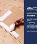Hand applying Double Sided Carpet Tape 2 Inch Wide 90 Yards Bulk Pack White Indoor Outdoor Heavy Duty Rug Stays Put On Hardwood Floors