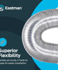Flexed ArmorFlex Dryer Vent 8 Foot Flexible Aluminum Duct with Clamps Semi-Rigid Fire Resistant Laundry Vent Tubing for Dryers