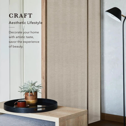 Textured Faux Grasscloth Wallpaper 23 Inch Wide 96 Inch Long For Living Room And Bedroom NonPasted Paper Pearl Barley Color Adds Depth For Accent Walls And DIY Furniture Projects in modern room setting