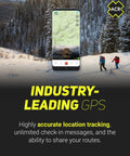Global Satellite Messenger With Two Way SMS, GPS Tracking, Off Grid Communication, SOS Emergency Beacon in snowy mountains