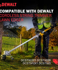Person using cordless string trimmer compatible with Dewalt models for lawn edging, focus on Weed Trimmer Head Cap Cover Replacement.