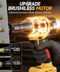 Cordless Rivet Nut Gun For 20V Battery Power with brushless motor and auto modes in action on metal with rivet nuts
