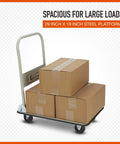Beefy Folding Platform Truck With 330 Lb Capacity, 29 In Long By 19 In Wide Platform, 4 In Casters holding boxes