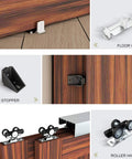 Heavy Duty Double Bypass Sliding Closet Door Track Kit Hardware For 48 Inch Aluminum Alloy Pocket Door Rail Set components