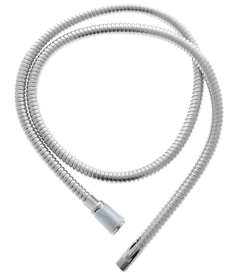 Replacement 59 Inch Metalflex Pull Out Kitchen Faucet Hose In StarLight Chrome For Ladylux Cafe Bridge And Alira Sink Faucets Fits K4 K7 Models 46092000 46174000, coiled view