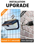 Solar Fence Lights With 526 LEDs, Motion Sensor, 270 Degree Wide Angle, 3 Modes, Remote Control, Hook Mount for Chain Link