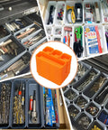 42 Pack Tool Box Organizer With Interlocking Tool Tray Dividers For Drawer Storage, holding small tools and hardware