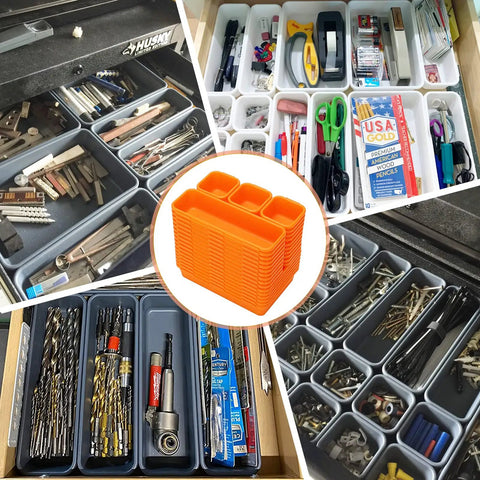 42 Pack Tool Box Organizer With Interlocking Tool Tray Dividers For Drawer Storage, holding small tools and hardware