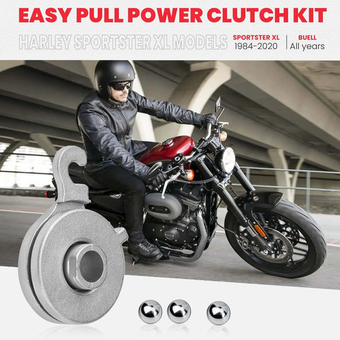 Power Clutch Ramp Kit For Harley Sportster XL 883 1200 Models With Motorcycle Rider and Kit Components