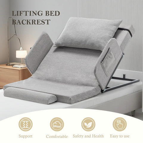 Electric Adjustable Bed Backrest With Easy To Use Remote 4 To 68 Degree Lift Universal Fit Any Mattress Fabric And Metal Frame